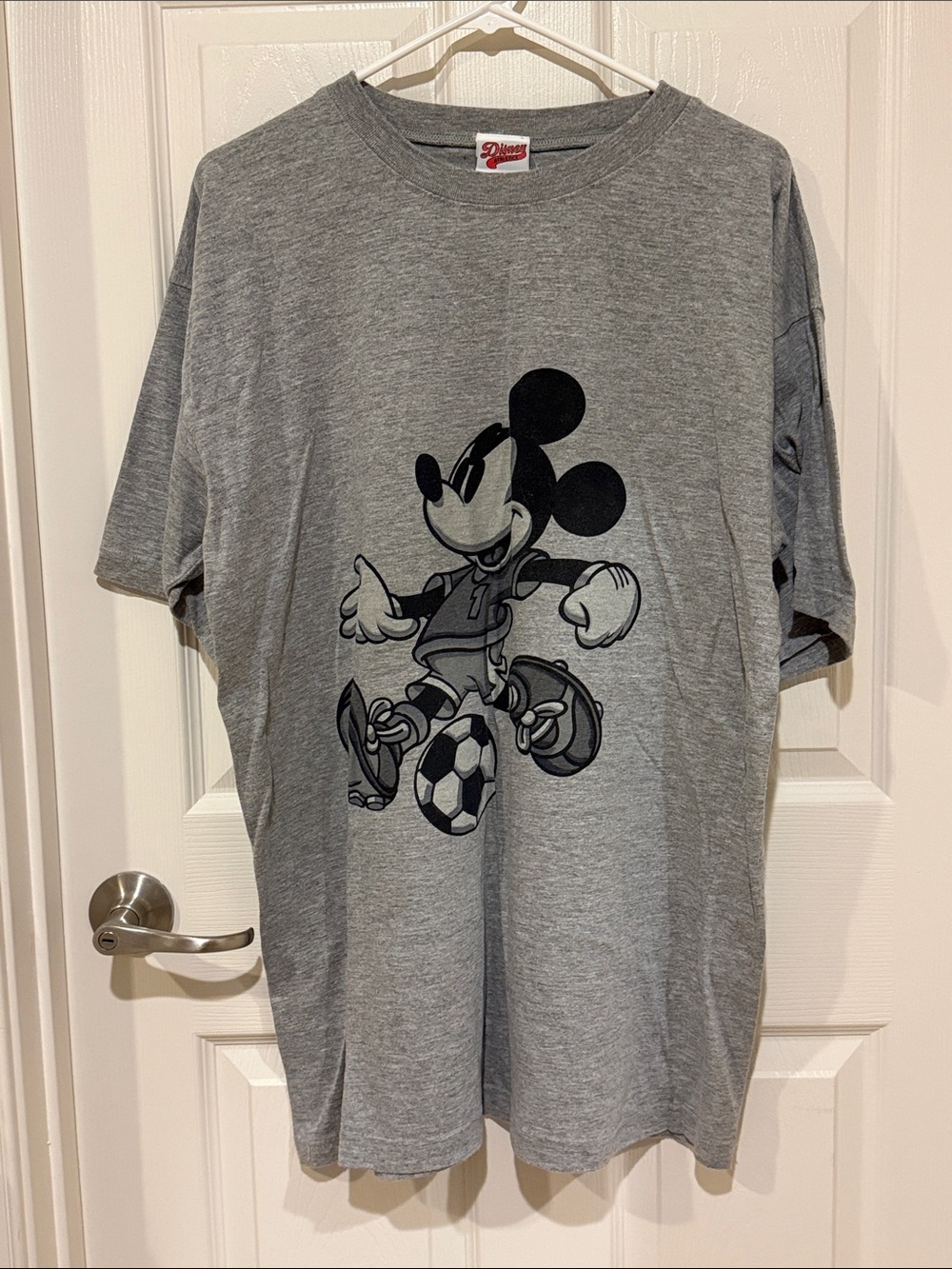 Disney Gray Mickey Mouse Soccer Graphic Tee - Men's